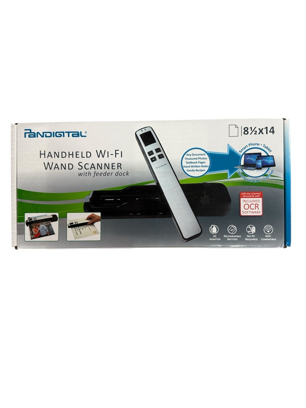 NWT PANDOGITAL HANDHELD WAND SCANNER WITH FEEDER DOCK PURPLE FACTORY SEALED
